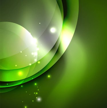 Dijital illüstrasyon, parlayan dalgalar ve daireler