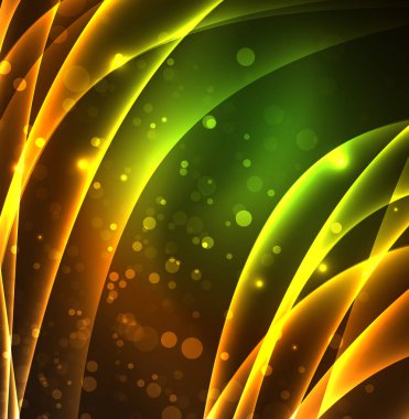 Enerji hatları, karanlıkta parlayan dalgalar vektör arka plan