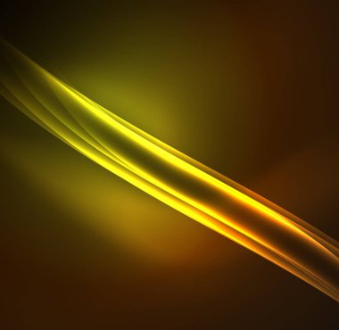 Enerji hatları, karanlıkta parlayan dalgalar vektör arka plan