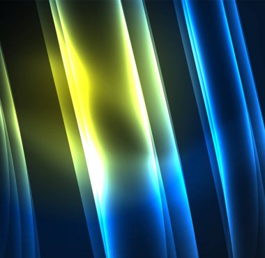 Enerji hatları, karanlıkta parlayan dalgalar vektör arka plan