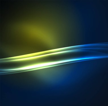 Enerji hatları, karanlıkta parlayan dalgalar vektör arka plan