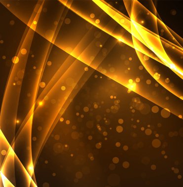 Enerji hatları, karanlıkta parlayan dalgalar vektör arka plan