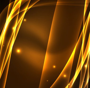 Enerji hatları, karanlıkta parlayan dalgalar vektör arka plan