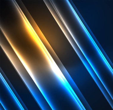 Enerji hatları, karanlıkta parlayan dalgalar vektör arka plan