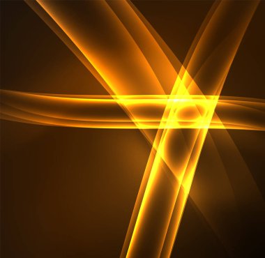 Enerji hatları, karanlıkta parlayan dalgalar vektör arka plan