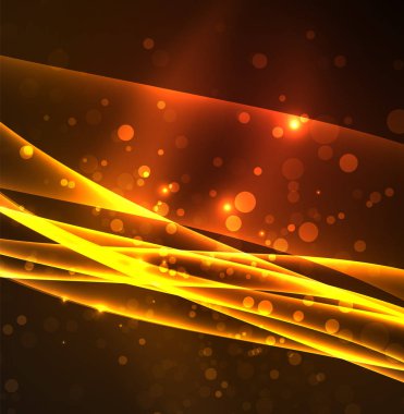 Enerji hatları, karanlıkta parlayan dalgalar vektör arka plan