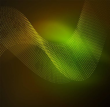 parlayan parçacıkların 3D ışıklı dalga