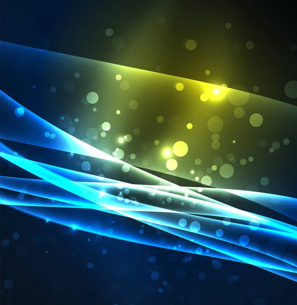 Enerji hatları, karanlıkta parlayan dalgalar vektör arka plan