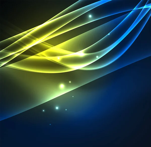 Enerji hatları, karanlıkta parlayan dalgalar vektör arka plan