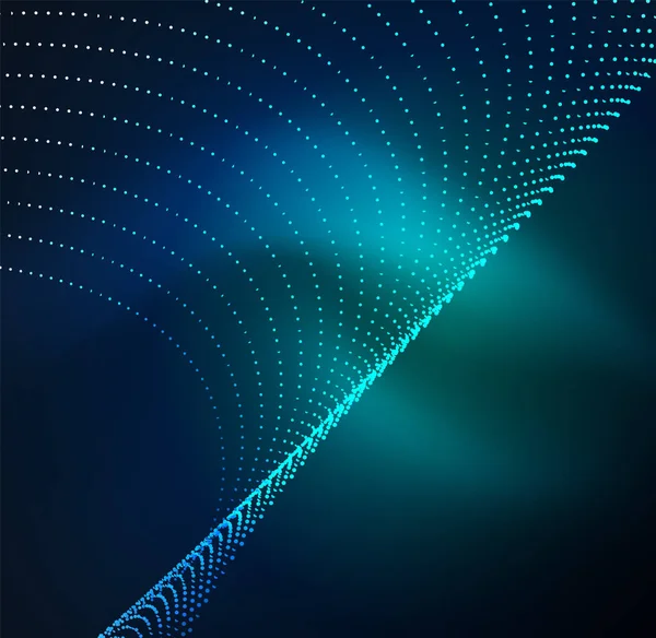 parlayan parçacıkların 3D ışıklı dalga