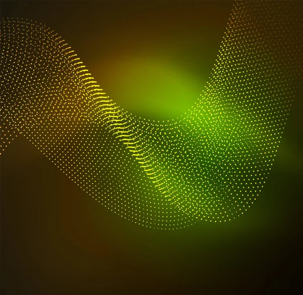 parlayan parçacıkların 3D ışıklı dalga