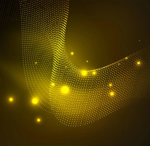 parlayan parçacıkların 3D ışıklı dalga