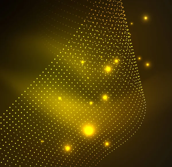 parlayan parçacıkların 3D ışıklı dalga