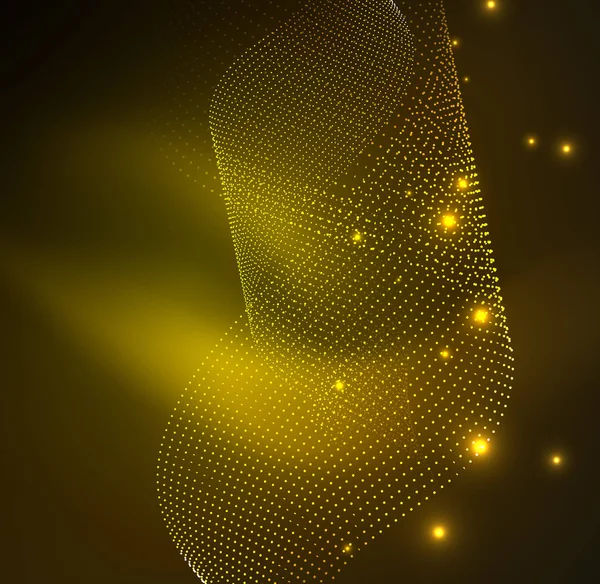 parlayan parçacıkların 3D ışıklı dalga