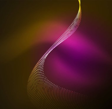 parlayan parçacıkların 3D ışıklı dalga