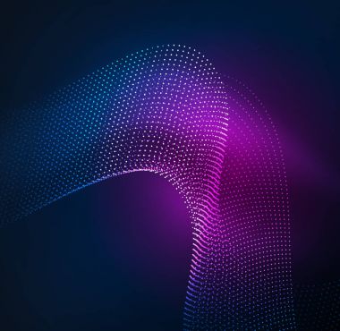 parlayan parçacıkların 3D ışıklı dalga