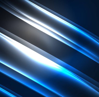 Enerji hatları, karanlıkta parlayan dalgalar vektör arka plan