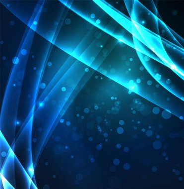 Enerji hatları, karanlıkta parlayan dalgalar vektör arka plan