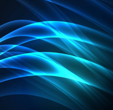 Enerji hatları, karanlıkta parlayan dalgalar vektör arka plan