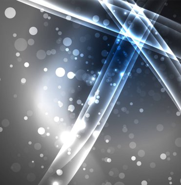 Enerji hatları, karanlıkta parlayan dalgalar vektör arka plan