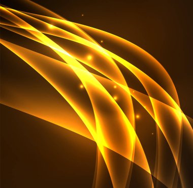 Enerji hatları, karanlıkta parlayan dalgalar vektör arka plan