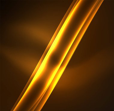 Enerji hatları, karanlıkta parlayan dalgalar vektör arka plan