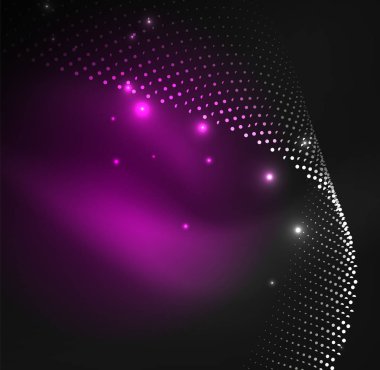 parlayan parçacıkların 3D ışıklı dalga