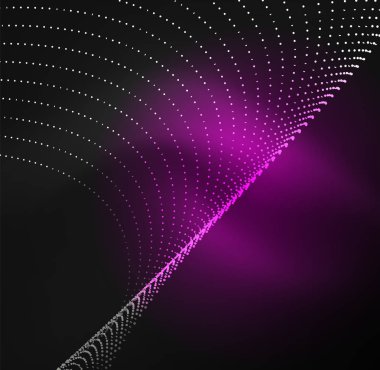 parlayan parçacıkların 3D ışıklı dalga