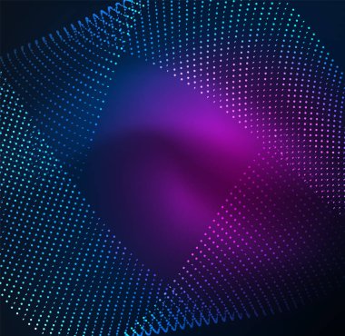 parlayan parçacıkların 3D ışıklı dalga