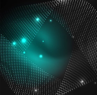 parlayan parçacıkların 3D ışıklı dalga