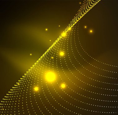 parlayan parçacıkların 3D ışıklı dalga