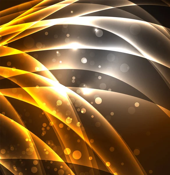 Enerji hatları, karanlıkta parlayan dalgalar vektör arka plan