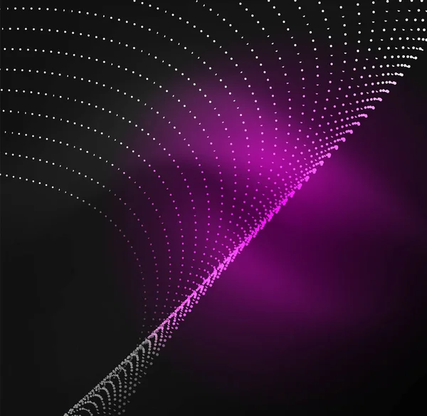 3D-belyst bølge av glødende partikler – stockvektor