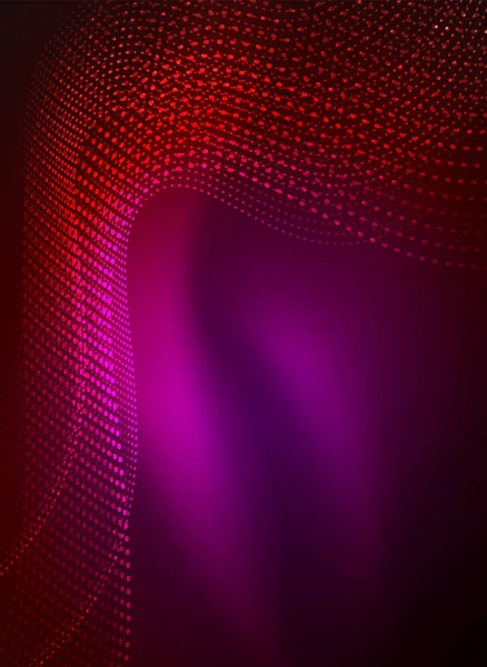 Parçacıklar koyu renk arka plan üzerinde oluşturulan parlayan dalga