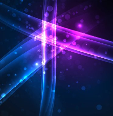 Enerji hatları, karanlıkta parlayan dalgalar vektör arka plan