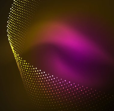 parlayan parçacıkların 3D ışıklı dalga