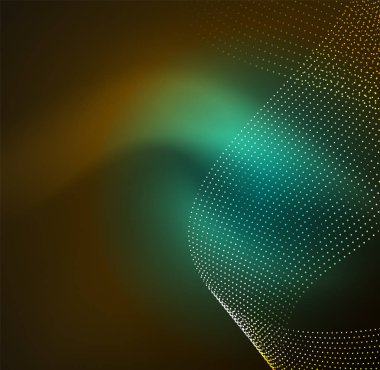 parlayan parçacıkların 3D ışıklı dalga