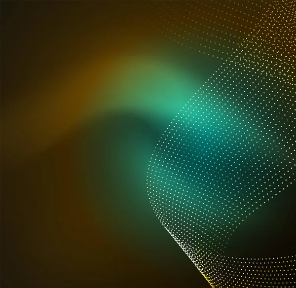 parlayan parçacıkların 3D ışıklı dalga