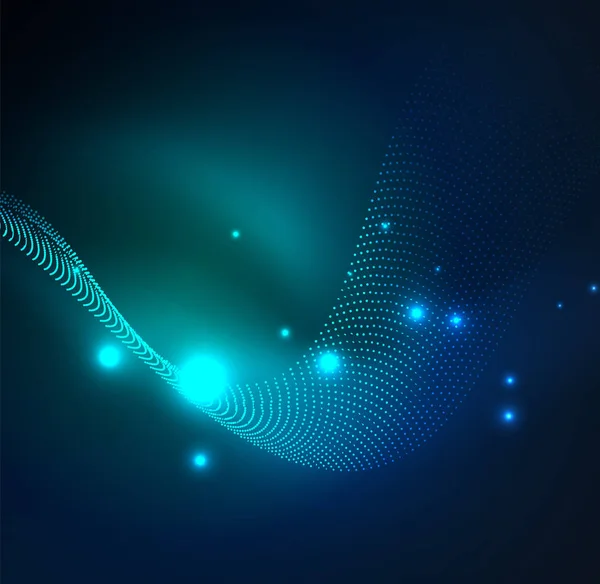 parlayan parçacıkların 3D ışıklı dalga