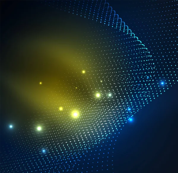 parlayan parçacıkların 3D ışıklı dalga