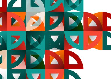 Kağıt daire kesim, mozaik mix geometrik desen tasarım