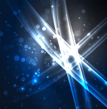 Enerji hatları, karanlıkta parlayan dalgalar vektör arka plan