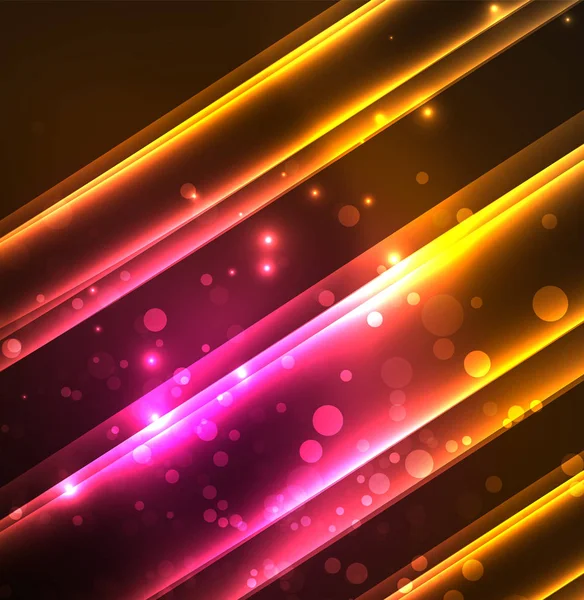 Enerji hatları, karanlıkta parlayan dalgalar vektör arka plan