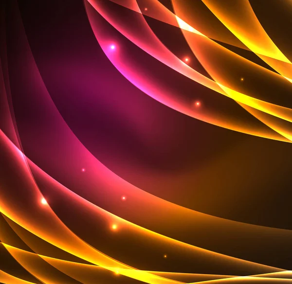 Enerji hatları, karanlıkta parlayan dalgalar vektör arka plan