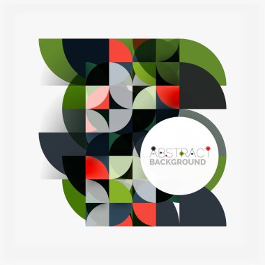 Kağıt daire kesim, mozaik mix geometrik desen tasarım