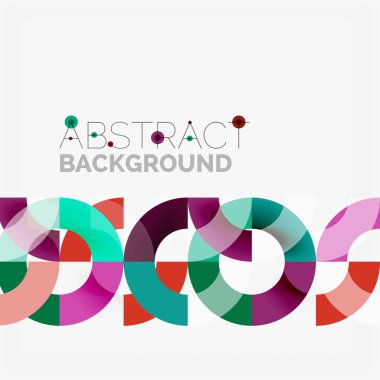 Modern geometrik desen tasarım gri arka plan üzerinde renkli halkalar