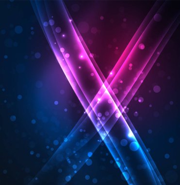 Enerji hatları, karanlıkta parlayan dalgalar vektör arka plan