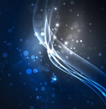 Enerji hatları, karanlıkta parlayan dalgalar vektör arka plan