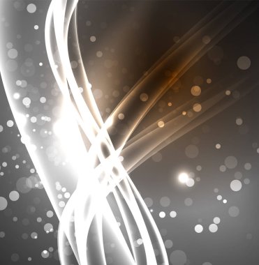 Enerji hatları, karanlıkta parlayan dalgalar vektör arka plan