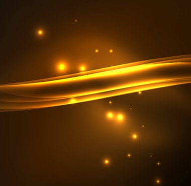 Enerji hatları, karanlıkta parlayan dalgalar vektör arka plan